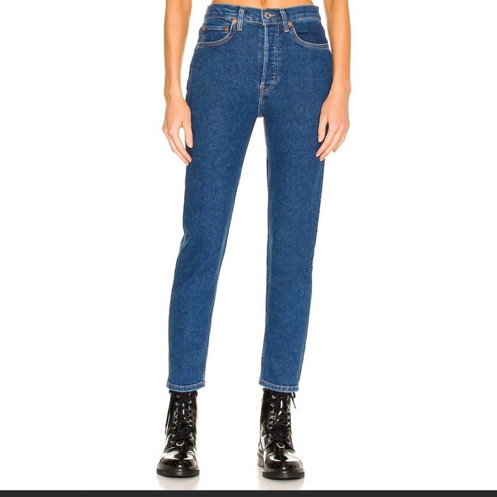 NEW RE/DONE 90s high rise ankle crop in western rinse 23